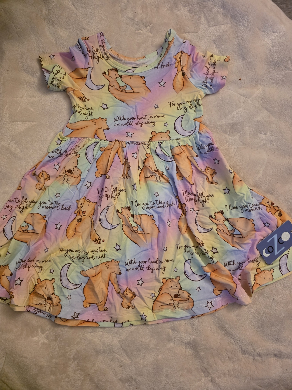 Bamboo - Girls Pastel Rainbow I Love You To The Moon Dress